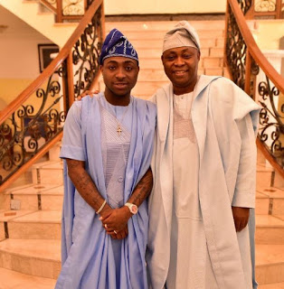 Davido and his father on wedding occasion