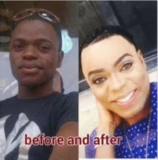Befor and after picture of Bobrisky
