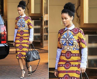 Rihanna looks so corporate in Ankara dress