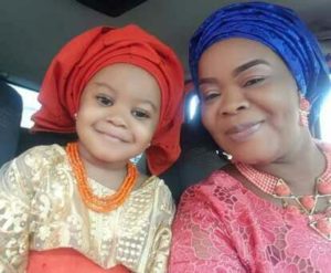 Bimbo Oshin and her baby