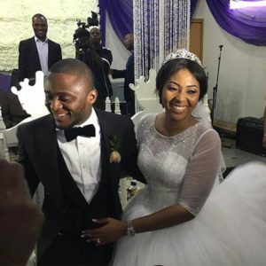 Lilian Esoro and Ubi Franklin white wedding