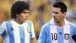 Maradona and lionel Messi