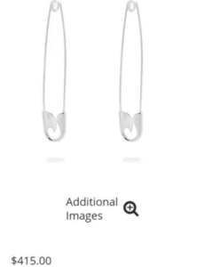 "Balenciaga Safety Pin Earring" worth N150, 000