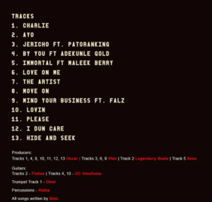 Omo Charlie Champagne tracklist