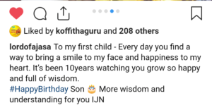 Lord of Ajasa son birthday cake