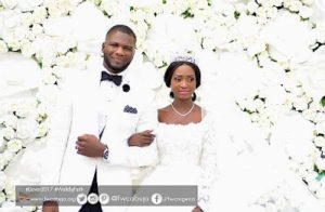 Sarah Omakwu daughter, Favour and her husband wedding picture