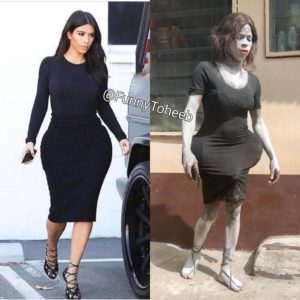 Funy Toheeb Kim Kardashian style