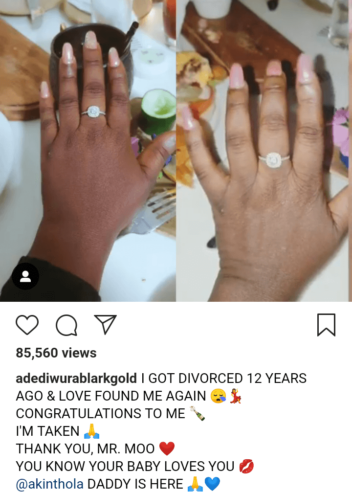 Actress Adediwura Gold gets engaged after 12 years