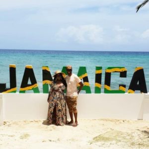 Toolz and husband Tunde Demuren on a vacation