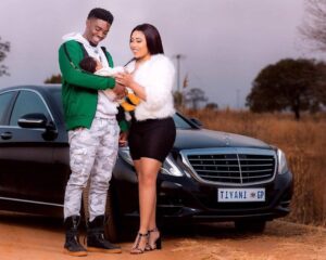 Tino Chinyani and Simphiwe Ngena with their baby